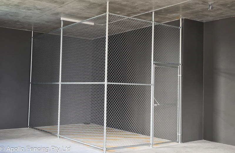 Car park storage cage installed on the gold coast. Installed in an apartment building basement