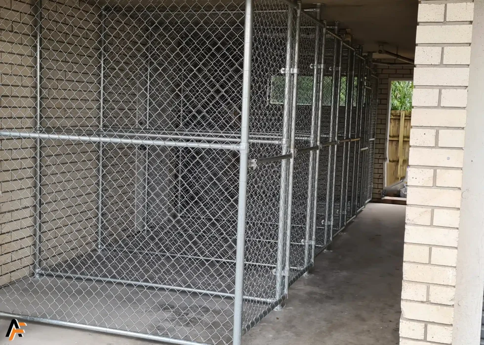 Apartment storage cages for brisbane made from galvanised chain wire and posts