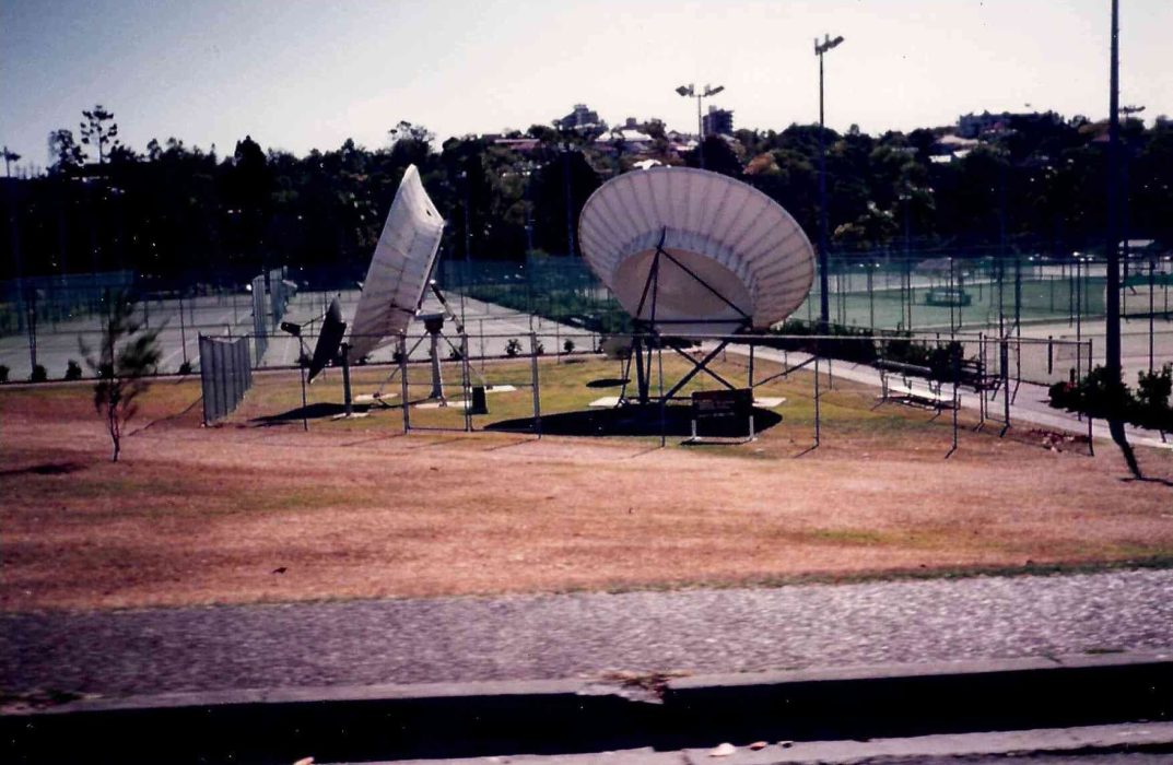 Chain wire fencing around satellites on the gold coast installed by apollo fencing in 2001