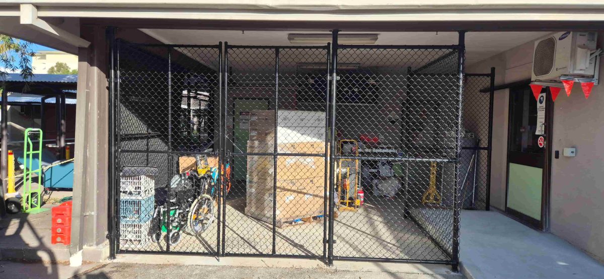 chainwire fencing used to create a storage area. installed by apollo fencing